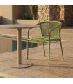 Green aluminium-rattan PE contract chair 57 x 60 x 77.5 cm