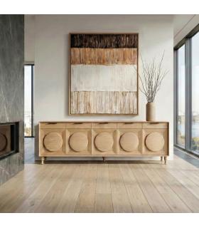 APARADOR NATURAL MADERA DE ROBLE SALÓN 240 X 40 X 77 CM