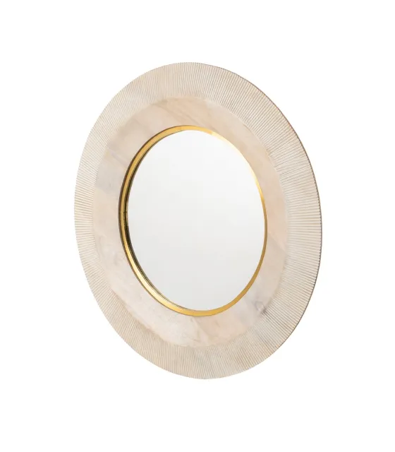 ESPEJO MADERA DE MANGO DECORACIÓN 90 X 5 X 90 CM
