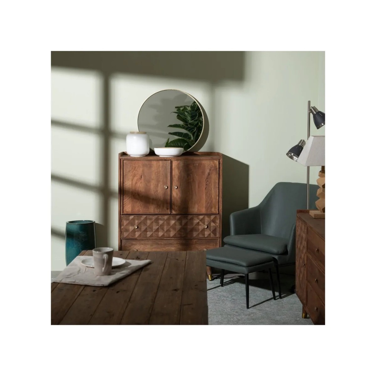 ARMARIO MARRÓN MADERA DE MANGO 88 X 37 X 109 CM