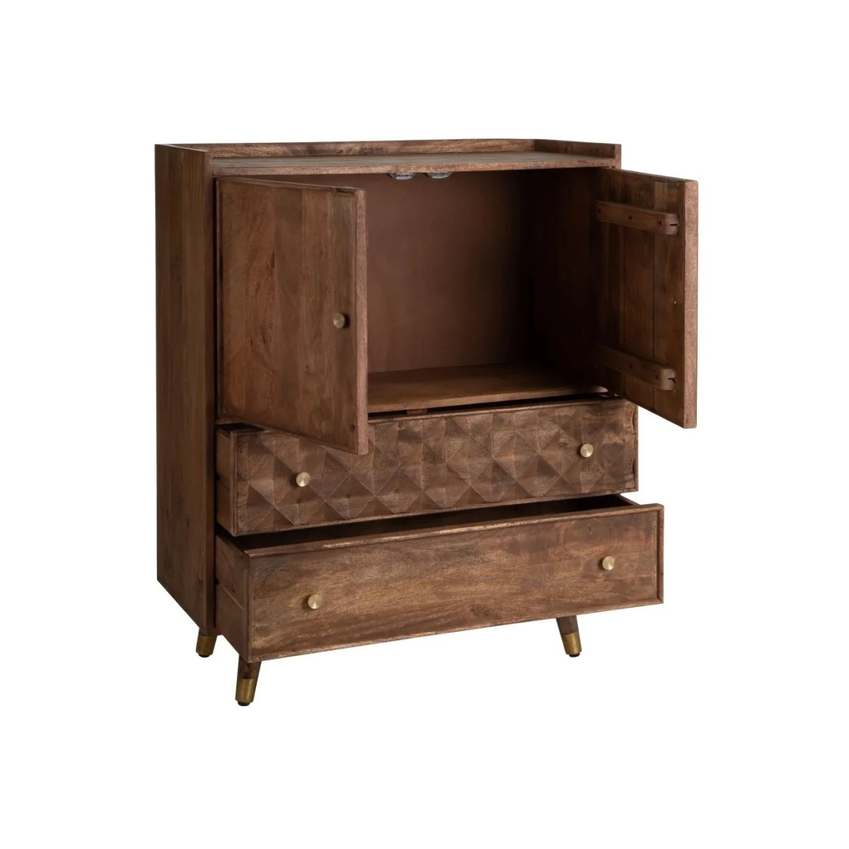 ARMARIO MARRÓN MADERA DE MANGO 88 X 37 X 109 CM