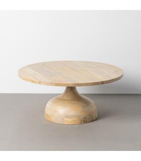 MESITA NATURAL MADERA DE MANGO SALÓN 90 X 90 X 40 CM