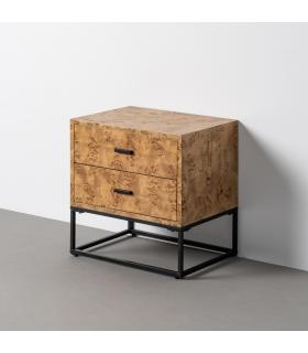 MESITA NATURAL-NEGRO DM-METAL 55 X 41 X 55 CM