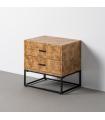 MESITA NATURAL-NEGRO DM-METAL 55 X 41 X 55 CM
