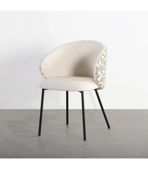 SILLA ESTAMPADO TEJIDO-METAL CONTRACT 56,50 X 56 X 74,50 CM