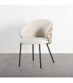 Fabric-metal patterned contract chair 56.5 x 56 x 74.5 cm