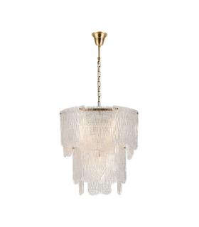 LÁMPARA TECHO BLANCO CRISTAL ILUMINACIÓN 60 X 60 X 60 CM