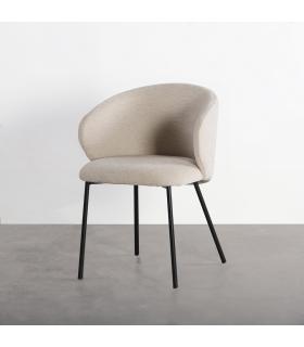 SILLA BEIGE TEJIDO-METAL CONTRACT 56,50 X 56 X 74,50 CM