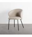 Beige fabric-metal contract chair 56.5 x 56 x 74.5 cm