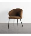 Brown fabric-metal contract chair 56.5 x 56 x 74.5 cm
