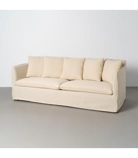 SOFÁ BEIGE TEJIDO SALÓN 215 X 92 X 78 CM