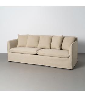 SOFÁ TAUPE TEJIDO SALÓN 215 X 92 X 78 CM