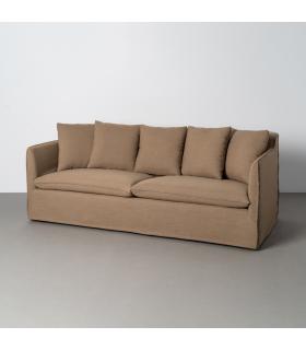 SOFÁ MARRÓN TEJIDO SALÓN 215 X 92 X 78 CM