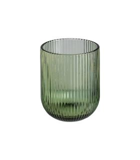 VASO VERDE CRISTAL DECORACIÓN 7,60 X 7,60 X 9,40 CM