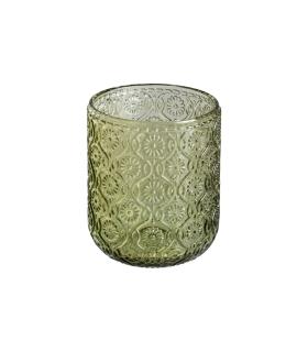 VASO VERDE CRISTAL DECORACIÓN 7,50 X 7,50 X 9,40 CM