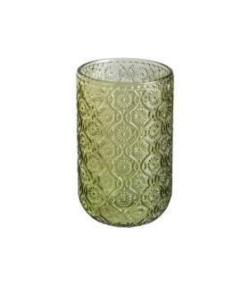 VASO VERDE CRISTAL DECORACIÓN 8 X 8 X 12,70 CM