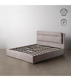 CAMA CANAPÉ GRIS TEJIDO DORMITORIO 191 X 212 X 113 CM