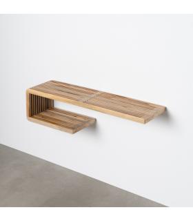 ESTANTE NATURAL MADERA DE TECA SALÓN 80 X 21 X 20 CM