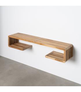 ESTANTE NATURAL MADERA DE TECA SALÓN 100 X 21 X 20 CM