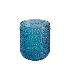 VASO AZUL CRISTAL DECORACIÓN 7,50 X 7,50 X 9,40 CM