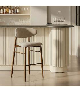 TABURETE 75CM BEIGE TEJIDO-METAL 54 X 52 X 105 CM