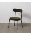 SILLA VERDE-NEGRO TEJIDO-METAL 49 X 49 X 80 CM