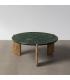 MESA CENTRO NATURAL-VERDE MADERA-MÁRMOL 80 X 80 X 35 CM