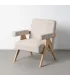 SILLÓN BEIGE TEJIDO-MADERA SALÓN 74 X 76 X 85 CM