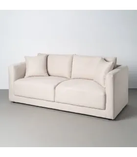 SOFÁ 3 PLAZAS CREMA TEJIDO-MADERA 210 X 96 X 86 CM