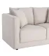 Cream fabric-wood 2 seater sofa 165 x 96 x 86 cm