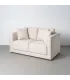 Cream fabric-wood 2 seater sofa 165 x 96 x 86 cm