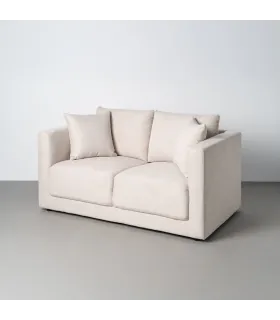 SOFÁ 2 PLAZAS CREMA TEJIDO-MADERA 165 X 96 X 86 CM