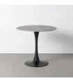 MESA REDONDA GRIS PIEDRA SINTERIZADA 80 X 80 X 75 CM