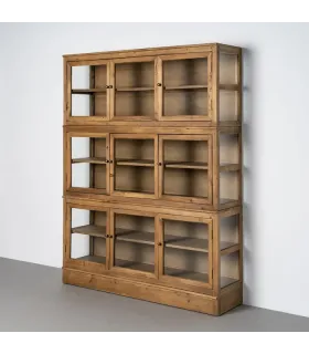 VITRINA MADERA RECICLADA SALÓN 155 X 40 X 200 CM