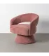 SILLÓN GIRATORIO SALMÓN TEJIDO-MADERA 71 X 68 X 72 CM
