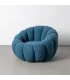 SILLÓN AZUL TEJIDO-MADERA 92 X 89 X 61 CM