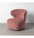 SILLÓN GIRATORIO SALMÓN TEJIDO-MADERA 73 X 68 X 74 CM