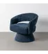 SILLÓN GIRATORIO AZUL TEJIDO-MADERA 71 X 68 X 72 CM