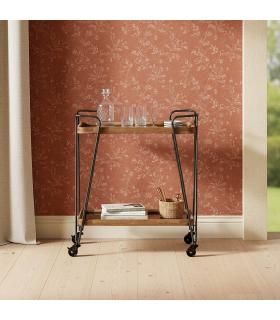 CAMARERA NATURAL-NEGRO METAL-CRISTAL 62 X 38 X 72 CM