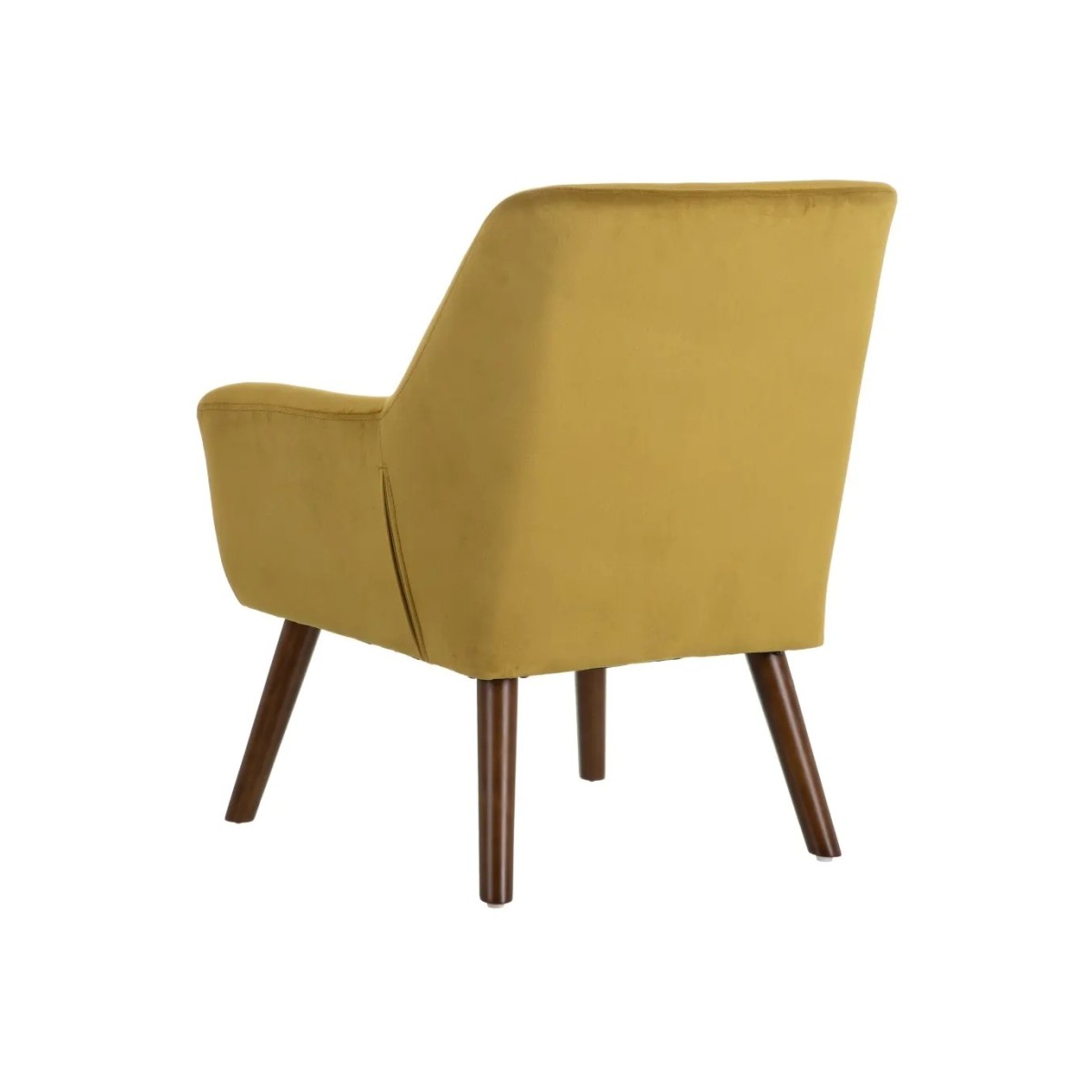 SILLÓN TERCIOPELO MOSTAZA TEJIDO-MADERA 67 X 67 X 81,50 CM