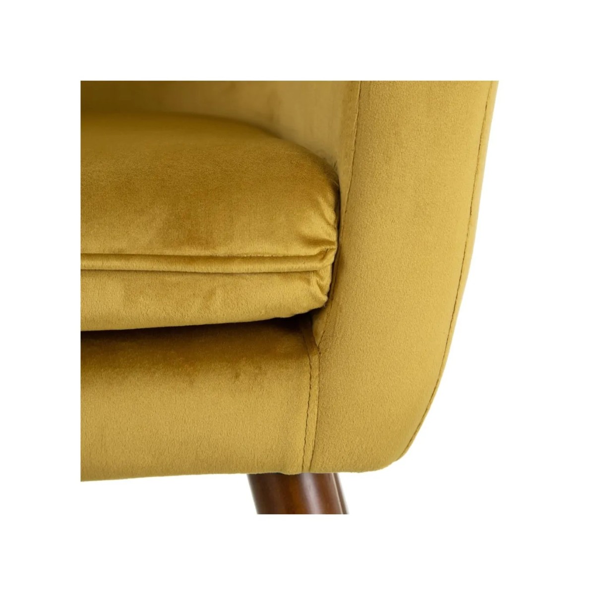 SILLÓN TERCIOPELO MOSTAZA TEJIDO-MADERA 67 X 67 X 81,50 CM
