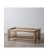 MESA CENTRO NATURAL RATÁN / CRISTAL 100 X 60 X 40 CM