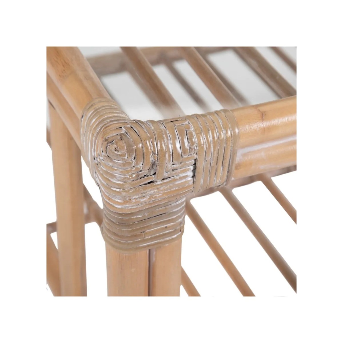 MESA CENTRO NATURAL RATÁN / CRISTAL 100 X 60 X 40 CM