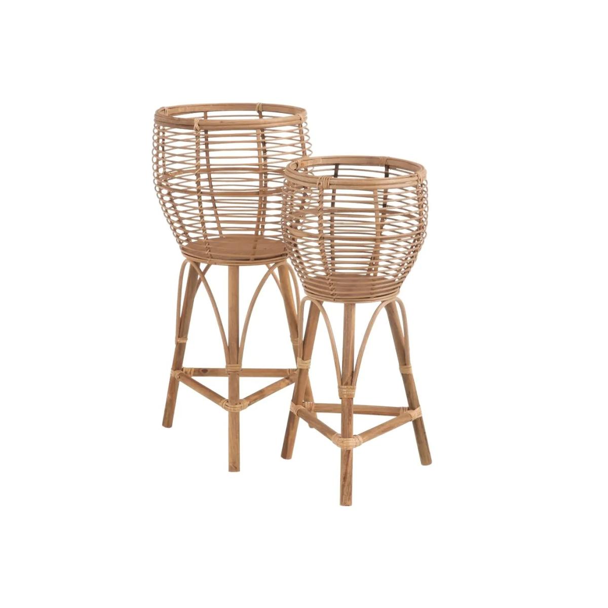 MACETERO NATURAL RATÁN DECORACIÓN 37,50 X 37,50 X 80 CM