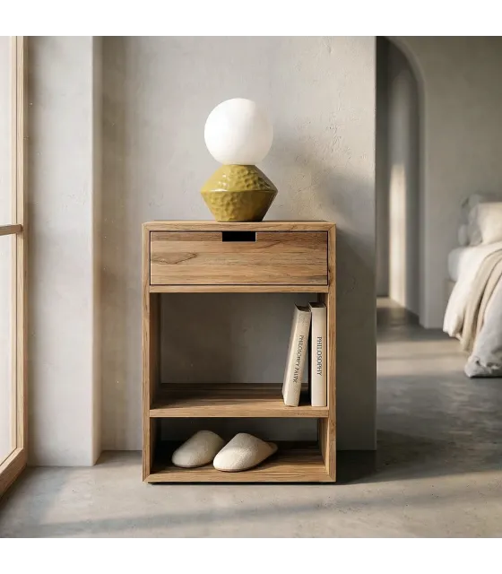 MESITA NATURAL MADERA DE TECA SALÓN 45 X 30 X 60 CM