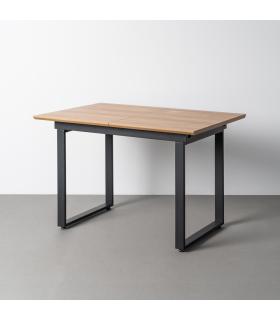MESA EXTENSIBLE NATURAL DM-METAL SALÓN 120 X 80 X 76 CM