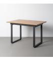 MESA EXTENSIBLE NATURAL DM-METAL SALÓN 120 X 80 X 76 CM