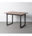 MESA EXTENSIBLE MARRÓN DM-METAL SALÓN 120 X 80 X 76 CM