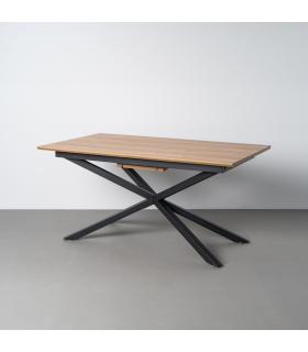 MESA EXTENSIBLE NATURAL DM-METAL SALÓN 160 X 90 X 76 CM