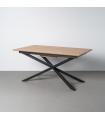 MESA EXTENSIBLE NATURAL DM-METAL SALÓN 160 X 90 X 76 CM